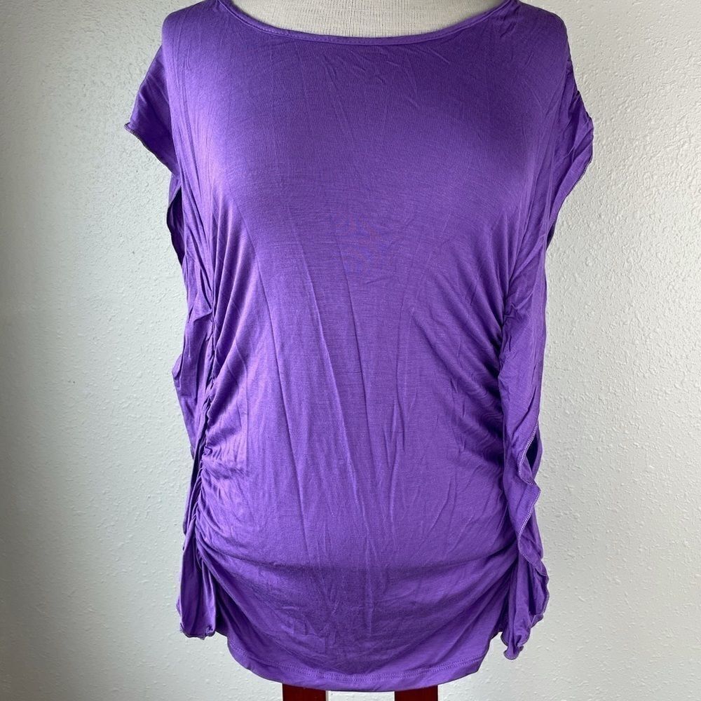 NWT JW Styles Purple Sleeveless Blouse Top Size M